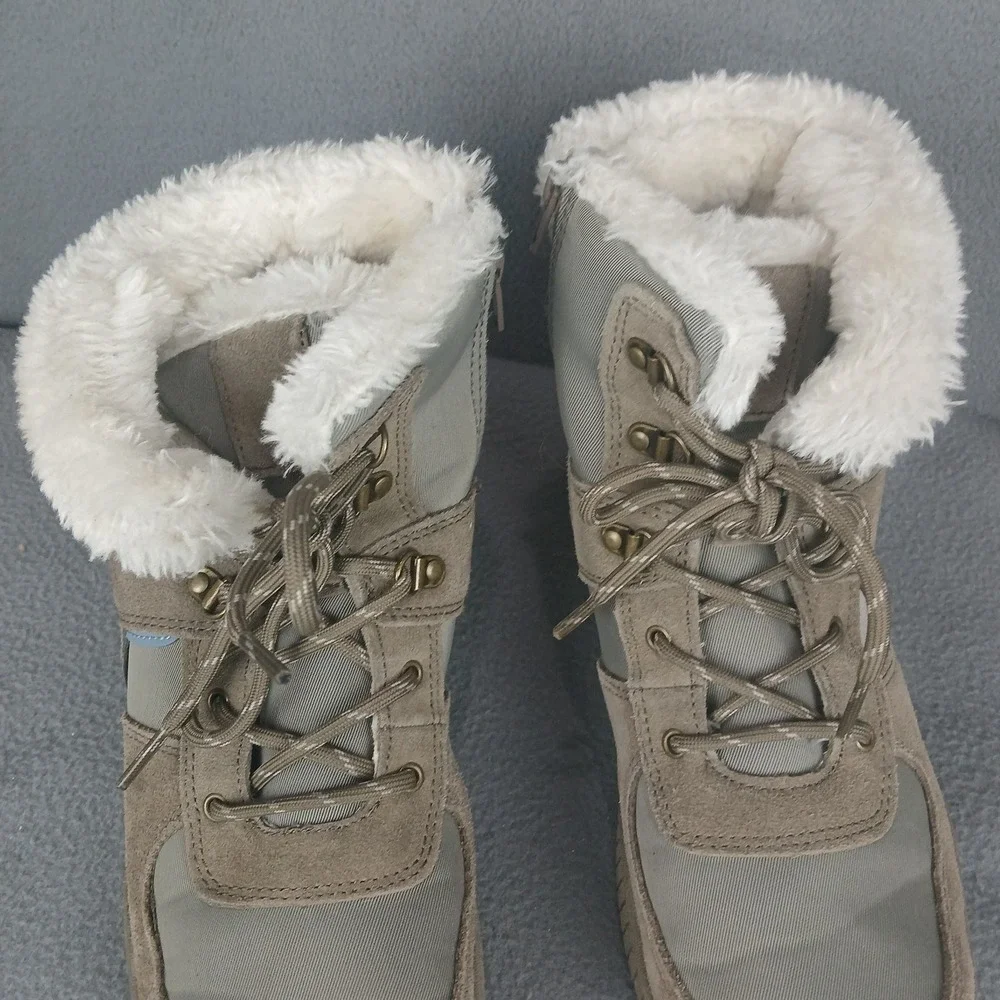 Waterproof Vintage Chloe 1412964 Snow Boot Womens 10M Brown Faux Fur Side Zip